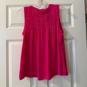 NWT Ann Taylor Hot Pink Sleeveless Blouse Top Women Sz SP Keyhole Back